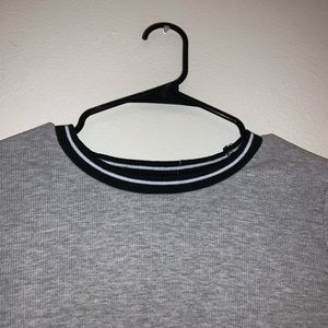 Soft Grey shirt with nice neck lining . Crop top
